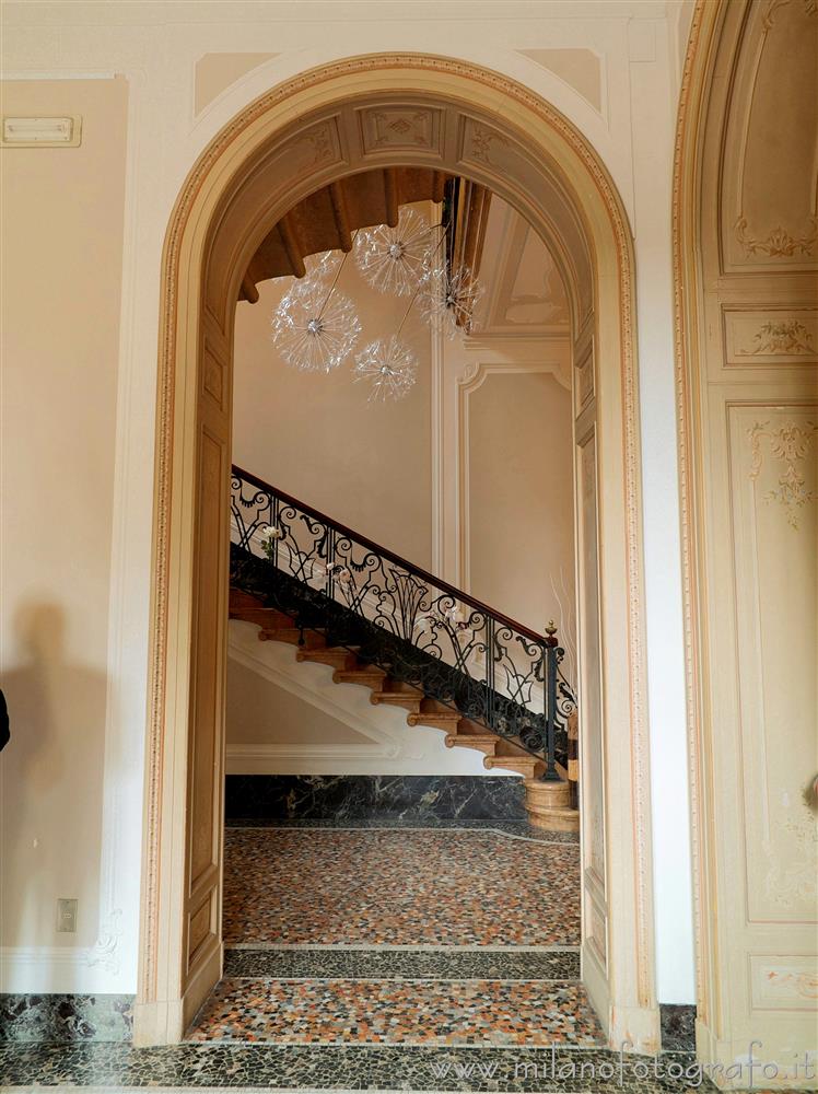 Desio (Milan, Italy) - The staircase of Villa Longoni seen from the entrance hall